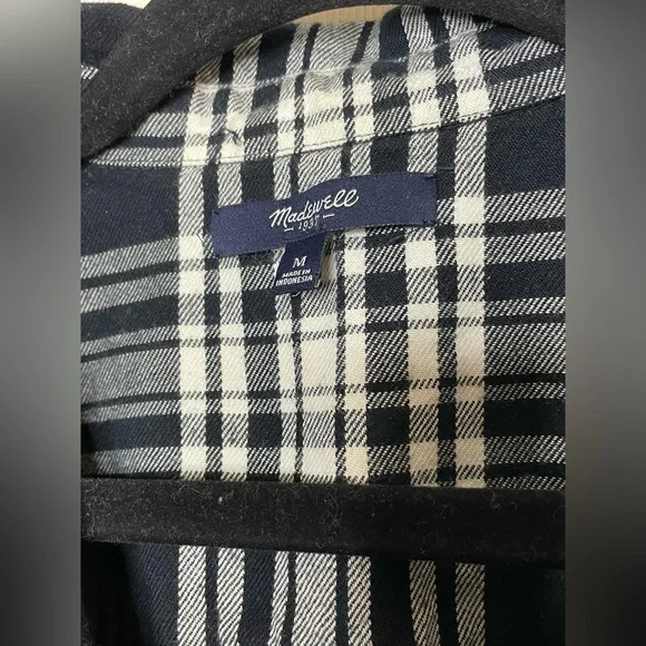 Madewell Flannel Daywalk Shirtdress in Glendale plaid size Medium - Picture 7 of 9